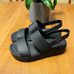 CROCS Black Platform Sandals